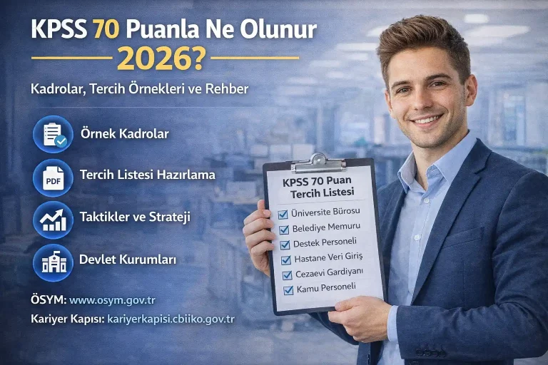 KPSS 70 Puanla Ne Olunur 2026? Tercih Edilebilecek Kadrolar